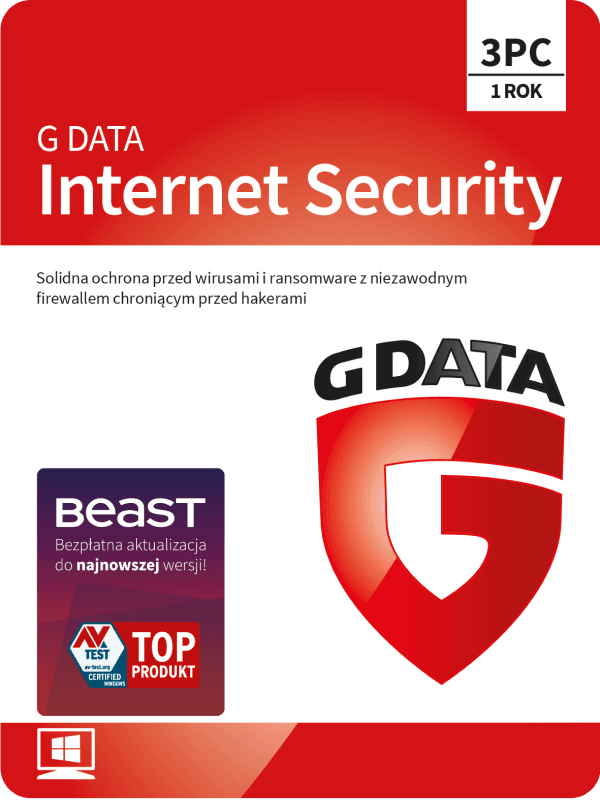 Program Antywirusowy G DATA Internet Security 12 miesięcy (3 użytkowników) – cover